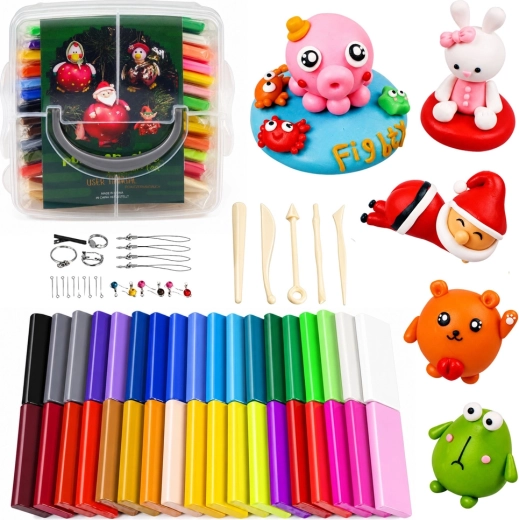 Set de plastilină pentru realizarea bijuteriilor și decorațiunilor – 24 de culori