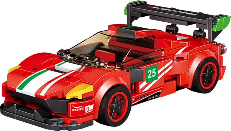 Set de construcție mașină roșie 16,5 cm - 1 bucată