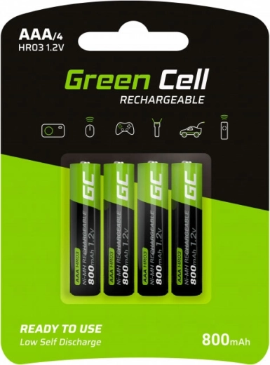 Green Cell AAA HR03 baterii reîncărcabile 800 mAh, set 4 buc