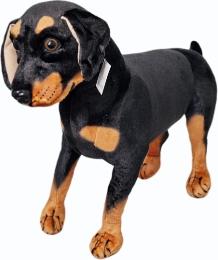 Câine de pluș negru-maro - 1 bucată