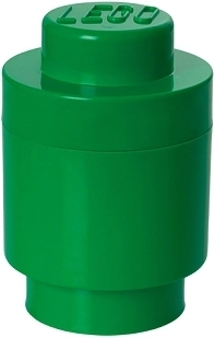 Cutie rotundă de depozitare Lego verde închis 12,3 × 18,3 cm