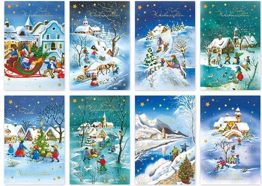 Felicitare de Crăciun cu Santa Claus sclipitor - 1 bucată