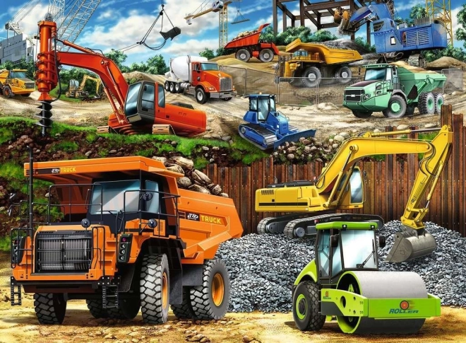 Puzzle Mașini de Construcție XXL 100 Piese