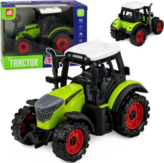 Tractor agricol verde cu propulsie prin fricțiune 15 cm - 1 bucată