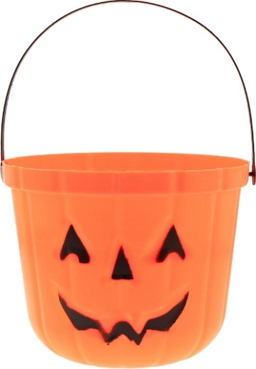 Găletușă dovleac zâmbitor de Halloween 18,5 × 15 cm