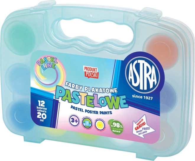 Culori tempera ASTRA pastel 12×20 ml în geantă din plastic (albastră)