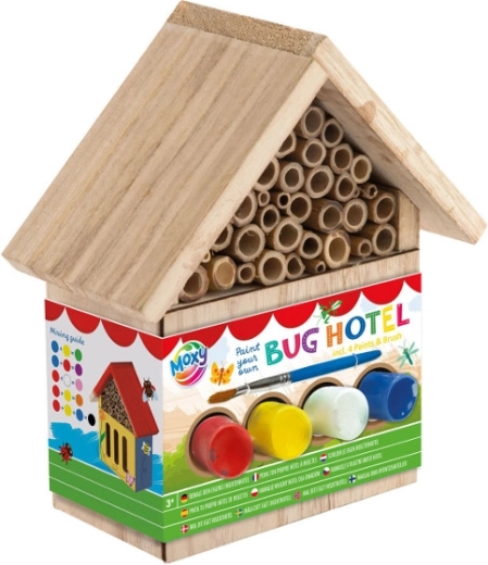 Căsuță din lemn pentru insecte de colorat