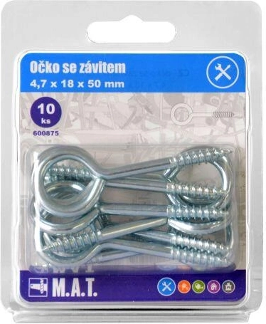 Ochet închis cu filet 50 × 18 × 4,7 mm, zincat (10 buc)