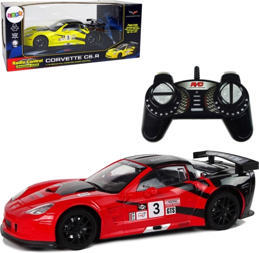 Mașină RC Corvette C6.R cu telecomandă 2,4 GHz 1:18 cu lumini - 1 bucată