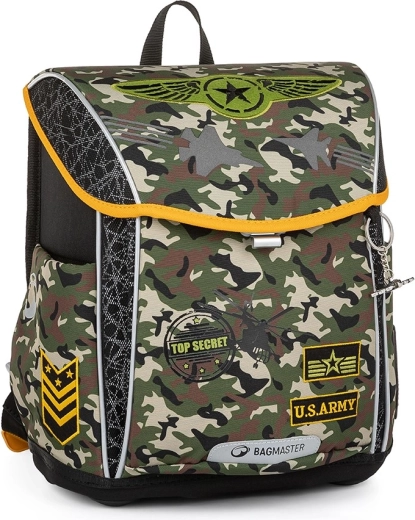 Servietă școlară Bagmaster Prim 23 C cu avioane de vânătoare