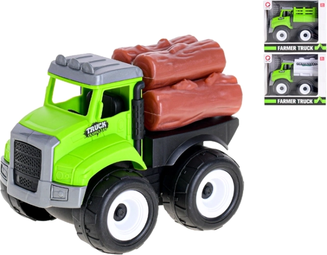 Mașină fermieră cu mecanism inerțial – cisternă, lemn, platformă (11–12 cm)