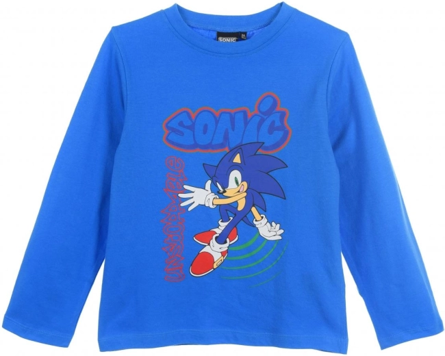 Tricou albastru din bumbac Sonic