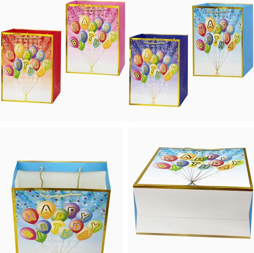 Pungă cadou din hârtie Happy Birthday 40 × 30 × 12 cm