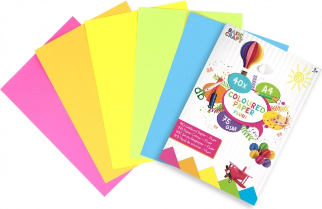 Set de coli de hârtie colorată neon A4