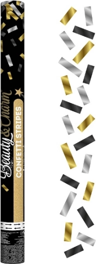 Confetti pneumatice aurii, argintii și negre – din folie