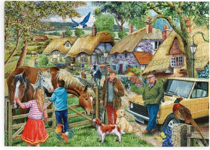 House of Puzzles Cai și câini de vânătoare – puzzle cu 500 de piese mari