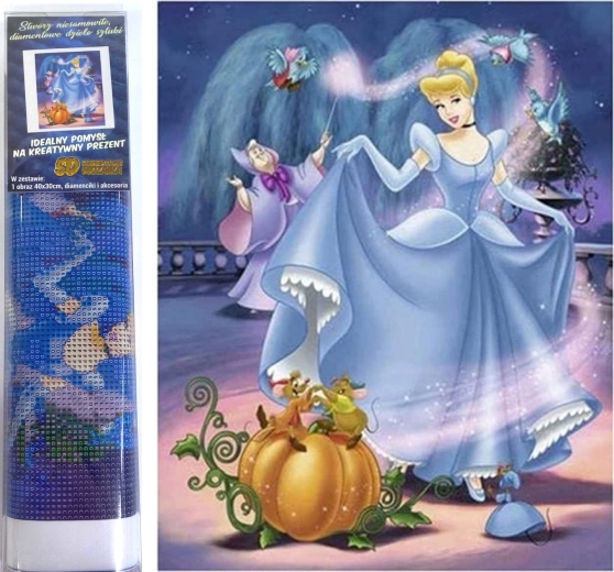 Pictură cu diamante Cenușăreasa 30 × 40 cm