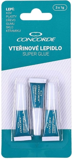 Adeziv instant CONCORDE 3×1 g – adeziv universal cu uscare rapidă