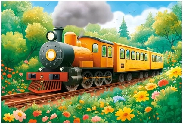 Puzzle Castorland locomotivă vara MAXI 40 piese