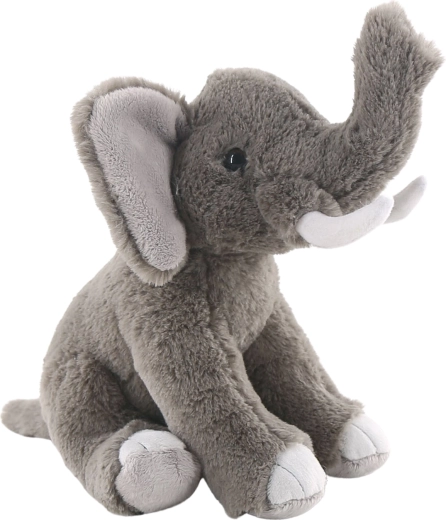 Elefant african din pluș, așezat, 21 cm