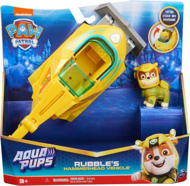 Paw Patrol vehicul acvatic cu figurina Rubble