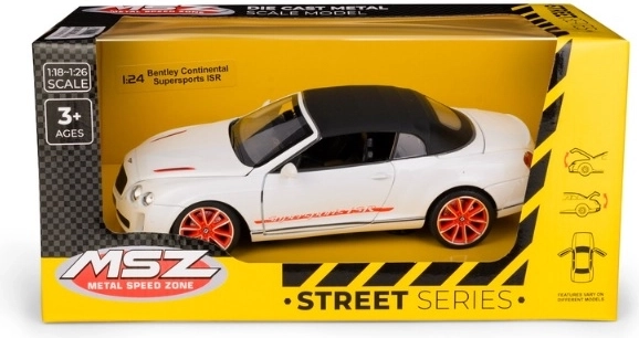 Model auto MSZ Bentley Continental Supersports ISR alb la scară 1:24