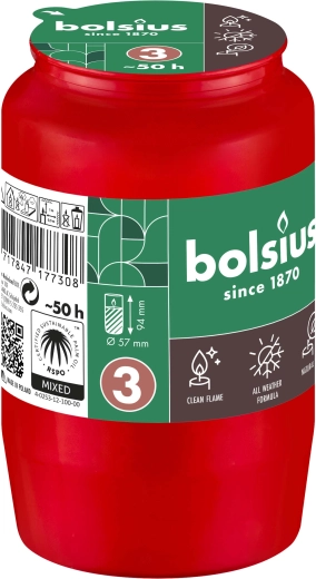 Rezerve pentru lumânare de cimitir roșie, 2,5 zile de ardere, 9,6 cm