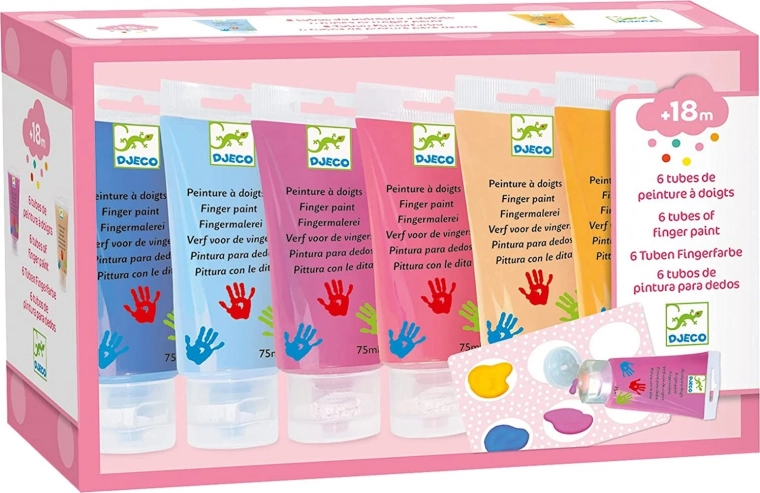 DJECO Culori degetale în tub 6x75ml