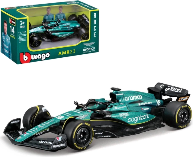 Model BBurago Aston Martin AMR23 Lance Stroll de Formula 1 la scara 1:43