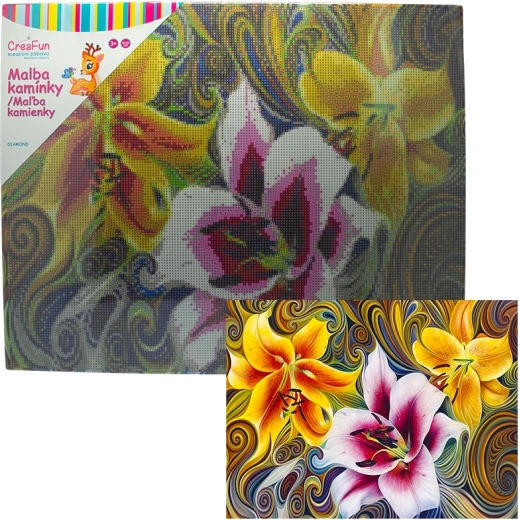 Pictură cu diamante – flori 40 × 50 cm