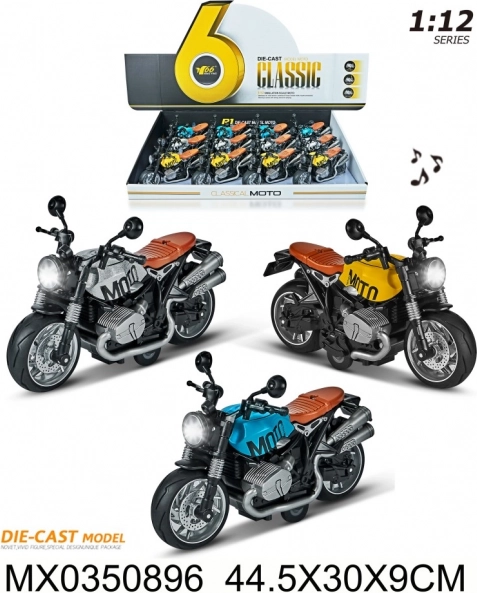 Motocicletă 1:12 cu lumină și sunet