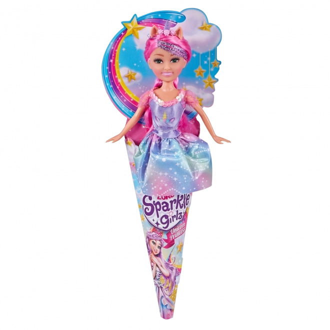 Păpușă zână-unicorn SPARKLE GIRLZ 28 cm în cornet