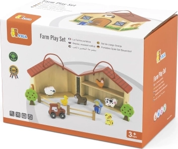 Fermă din lemn VIGA – set de joacă portabil pliabil