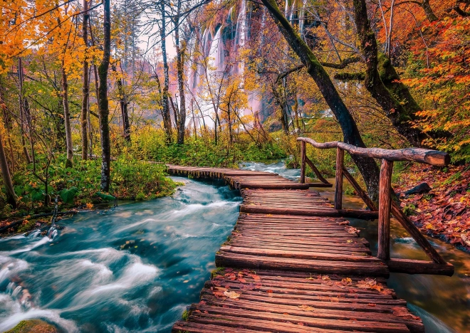 Puzzle Pârâu de pădure la Plitvice 1000 de piese
