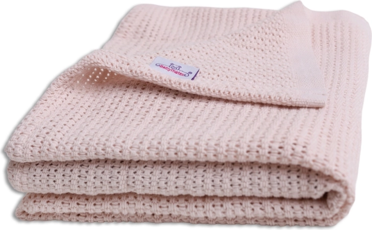 Babymatex pătură tricotată din bumbac Lili 75 × 100 cm roz prăfuit (pudrat)