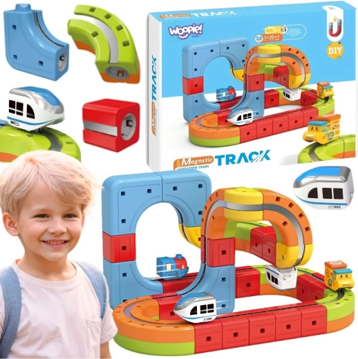 Woopie șină magnetică de cuburi magică – set de construcție antigravitațional 32 piese