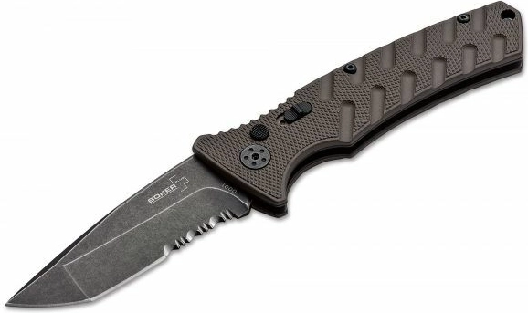 Cuțit automat BÖKER PLUS Strike Tanto Coyote, stonewash, maro