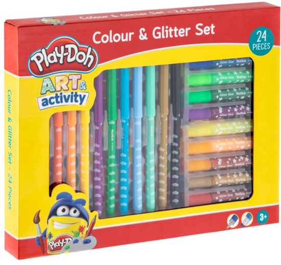Set de culori și sclipici PLAY-DOH, 24 buc