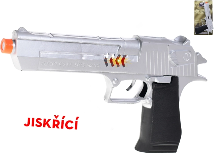 Pistol cu volantă scânteietoare pentru copii 26 cm