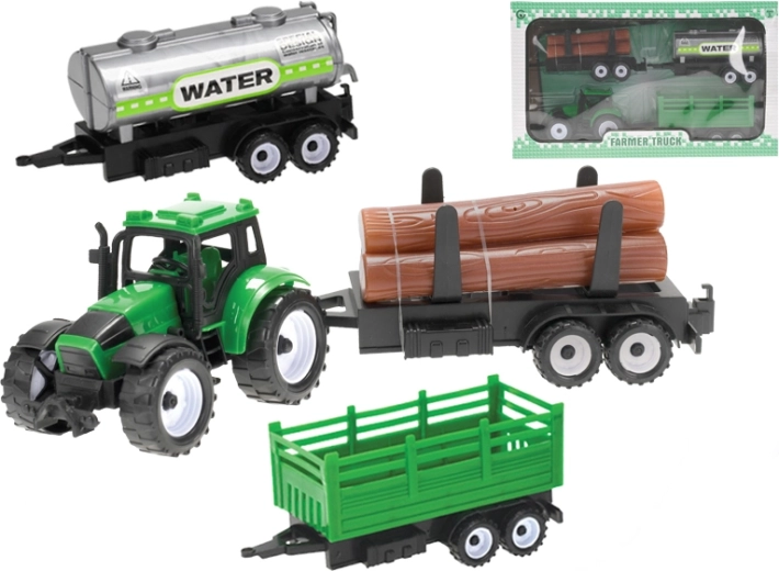 Tractor cu trei remorci cu mecanism de retragere
