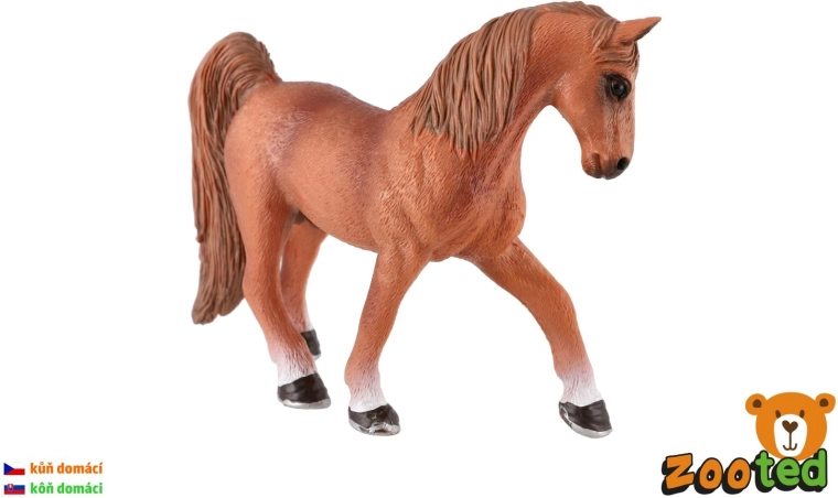 Zooted cal domestic roib – armăsar, plastic 15 cm - 1 bucată