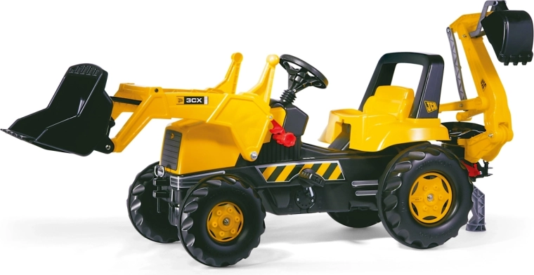 Rolly Toys tractor cu pedale Rolly Junior JCB cu cupă frontală și braț de excavare spate