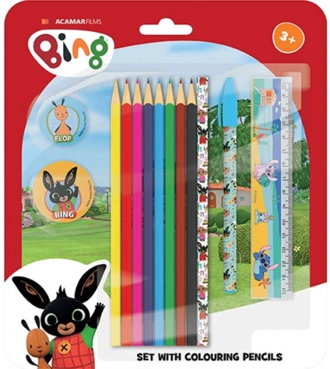 Set școlar cu creioane colorate Bing