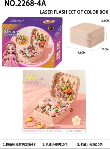 Mega set de agrafe și accesorii de păr cu cutie pentru bijuterii
