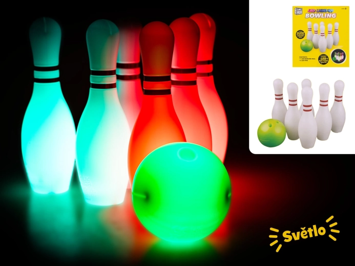 Set de bowling pentru copii cu mingea luminoasă