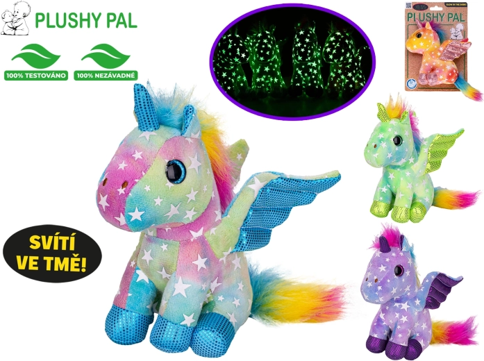 Unicorn de pluș Plushy Pal 15 cm cu aripi luminoase