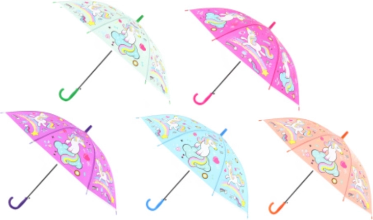 Umbrelă automată cu motiv de unicorn