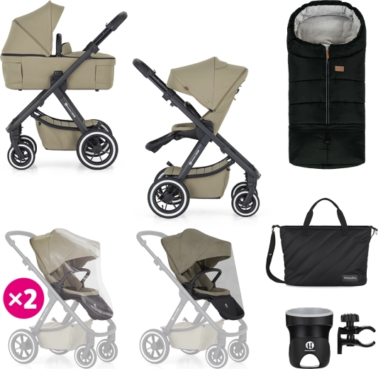 Cărucior combinat Petite&Mars Icon 2în1 Mossy Green XXL Air