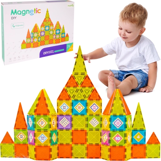 Set de construcție magnetică 79 piese