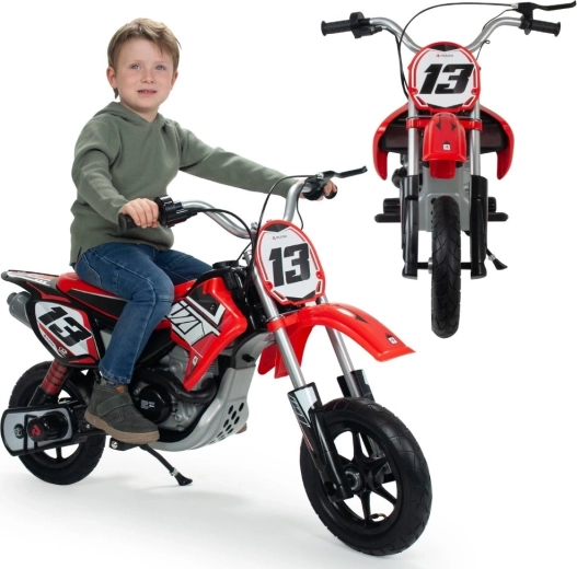 Motocicletă electrică de motocross pentru copii 24V roșie INJUSA